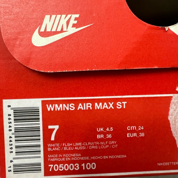 NIB Nike Air Max St Retro Running Sneakers White Blue Women’s Size 7/38 - Picture 6 of 6